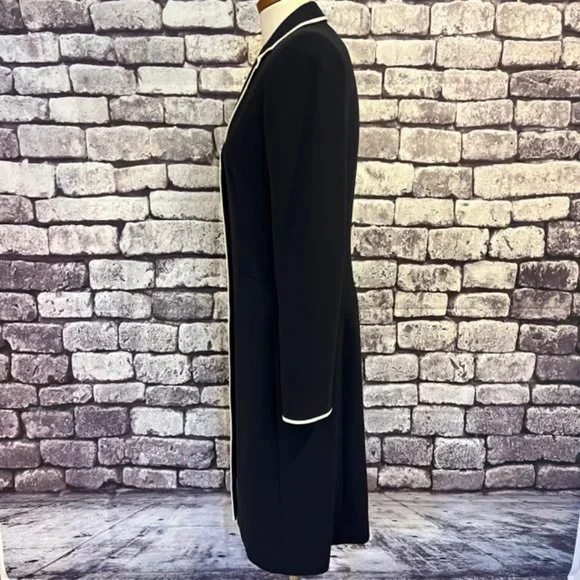 Ann Taylor Navy & White Long Sleeve Fully Lined Jacket Size 4 - Picture 5 of 9